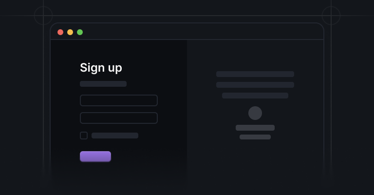 Sign up pages
